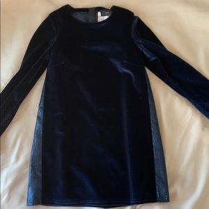 Blue velvet dress